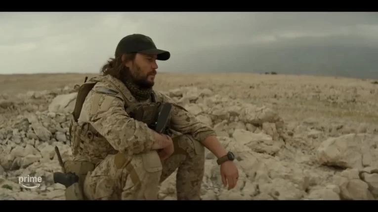 Taylor Kitsch wearing a G-Shock DW-6900 watch in The Terminal List: Dark Wolf