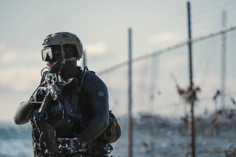 Navy SEAL wearing a G-Shock DW-9052 during joint maritime training in Australia in July 2025