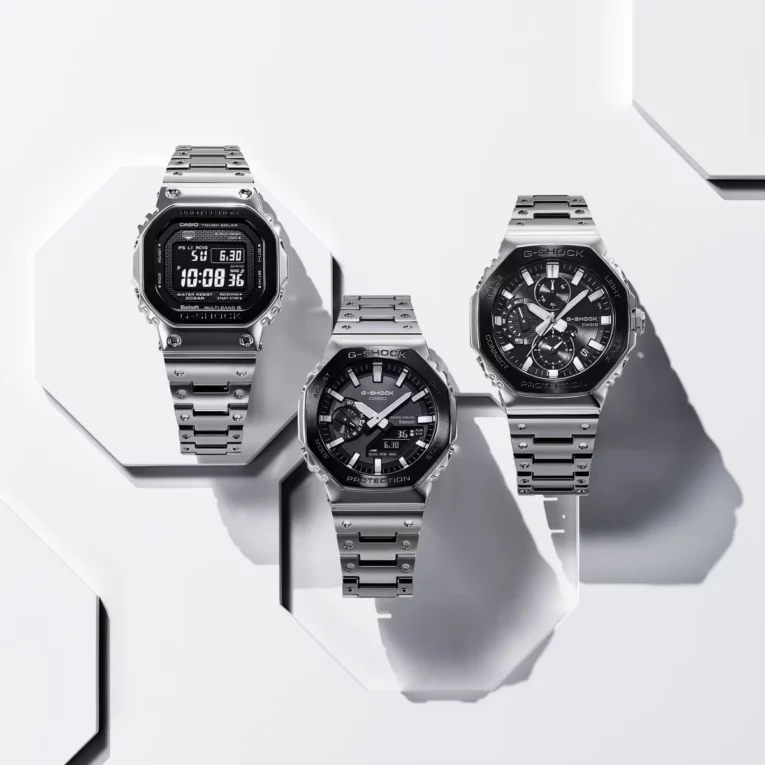 G-Shock GMW-B5000BT-1, GM-B2100BT-1A, GMC-B2100BT-1A with black ion-plated front bezel section