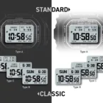 Module functions of the G-Shock GW-BX5600 GMW-BZ5000 with MIP LCD display (including 1/100-second stopwatch) G-Shock GW-BX5600 Timekeeping Mode Screen Options