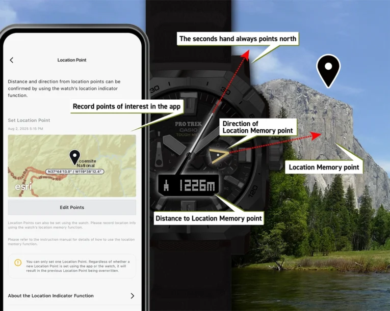 Casio Pro Trek PRW-B1000 Location Indicator