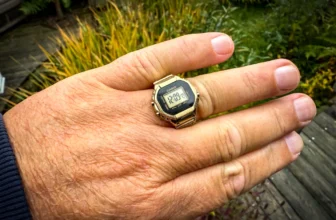 Closeup video of the gold Casio CRW-001G-9 ring watch