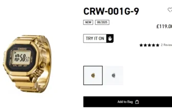 Gold Casio CRW-001G-9 Ring Watch is now available at Casio U.K.