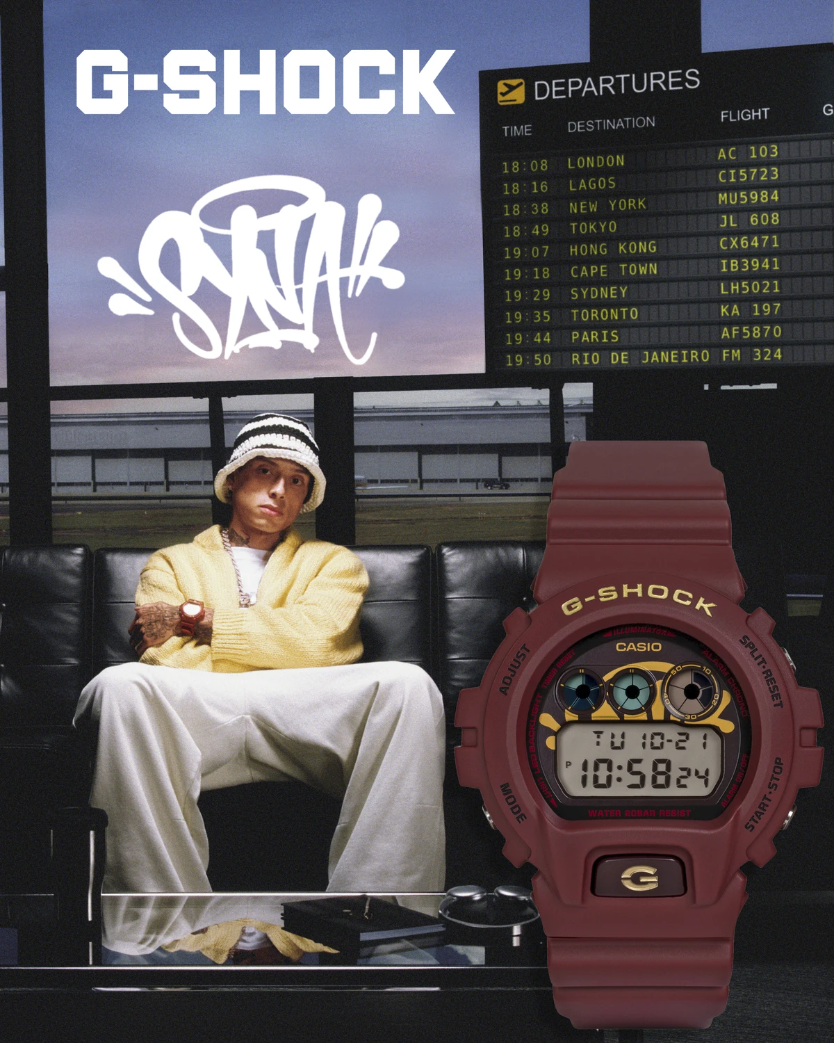 G-SHOCK チェルシー Central Cee's Syna x G-Shock DW-6900CC25-4ER collaboration