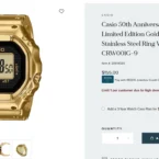 Casio CRW001G-9 gold ring watch available at various U.S. retailers