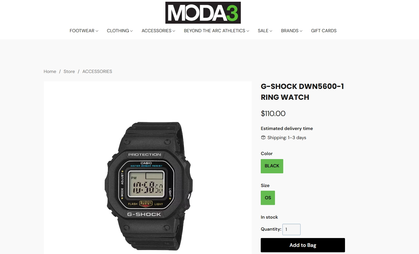 G-Shock Nano DWN5600-1 and other ring-size models available in