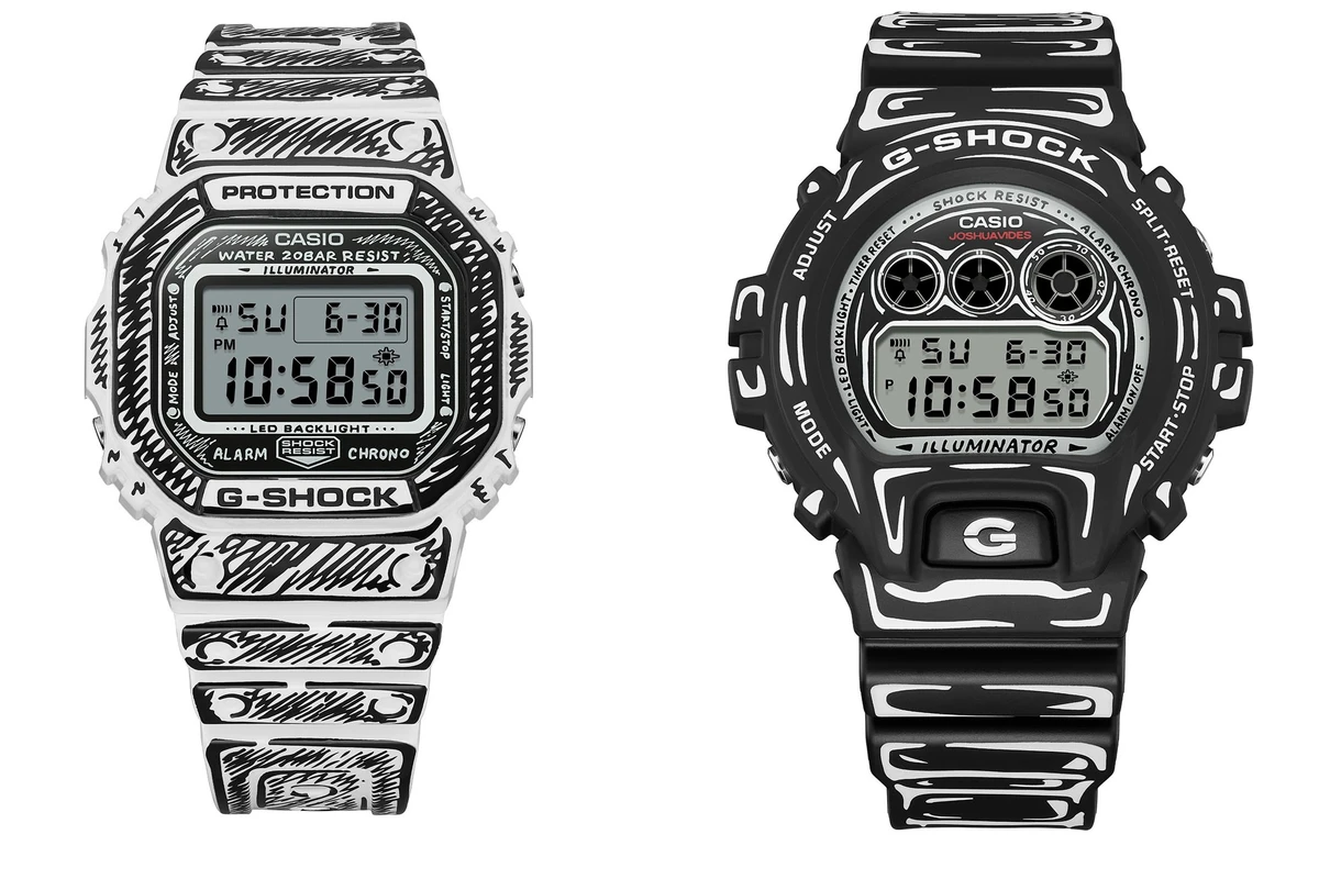 Illustrated G-Shock DW-5600JV-7 and DW-6900JV-1 collaborations