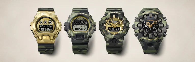 G-SHOCK CAMO AND GOLD ROW
