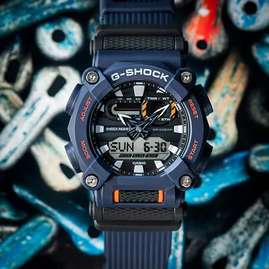 G-SHOCK GA900-2A BLUE AND ORANGE