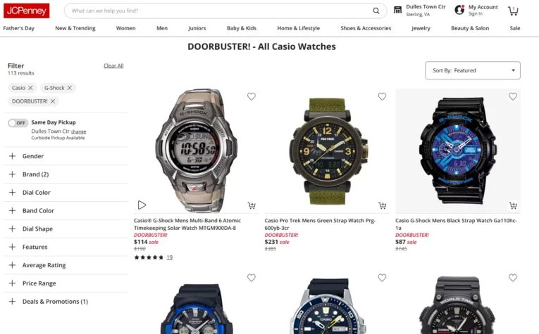 JCPenney's limited-time "DoorBuster" G-Shock prices are beating Amazon, plus over 100 other Casio deals available