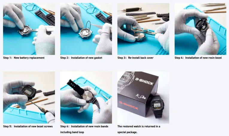 Vintage G-Shock official restoration service is available in Europe