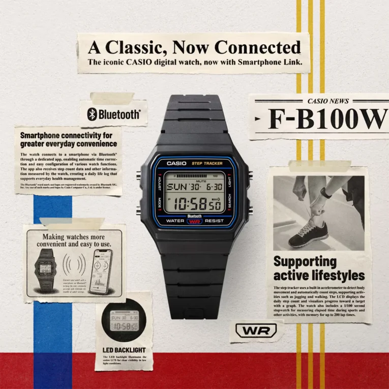 Casio F-B100W Vintage Style Ad
