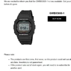 G-SHOCK GWBX5600-1 and GWBX5600-1A1 USA RESTOCK