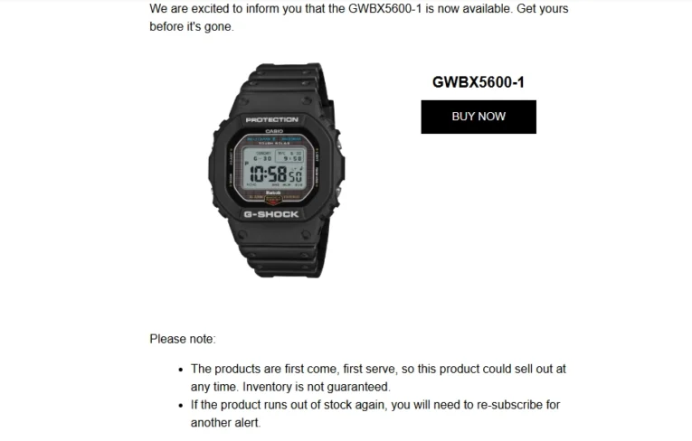 G-Shock U.S. may be releasing the GWBX5600-1 and GWBX5600-1A1 in waves, restocked next day after first release