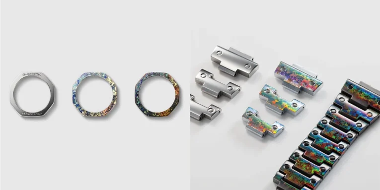G-SHOCK MRG-B2100HR and MRG-B2100HS LASER-PROCESSED STRUCTUAL COLOR TECHNOLOGY