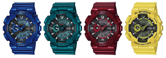 G-Shock Neo Metallic Series GA-110NM-2A GA-110NM-3A GA-110NM-4A GA-110NM-9A