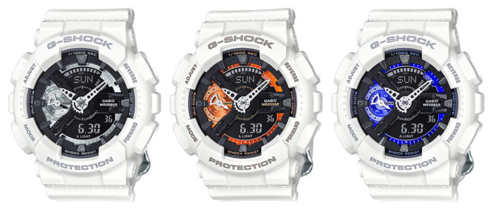 G-Shock Cool White  S Series Watches GMA-S110CW-7A1 GMA-S110CW-7A2 GMA-S110CW-7A3