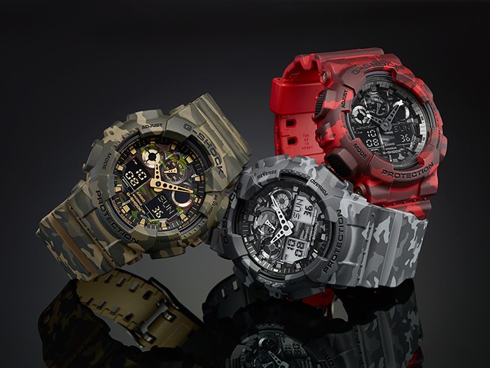 g shock watches army print