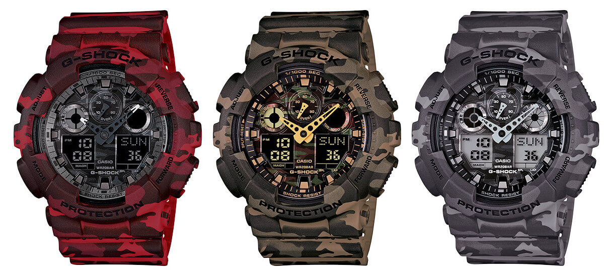 g shock watches army print