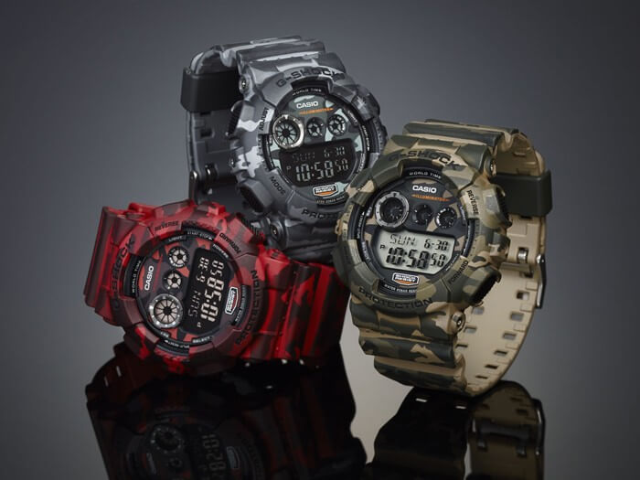 g shock watches army print