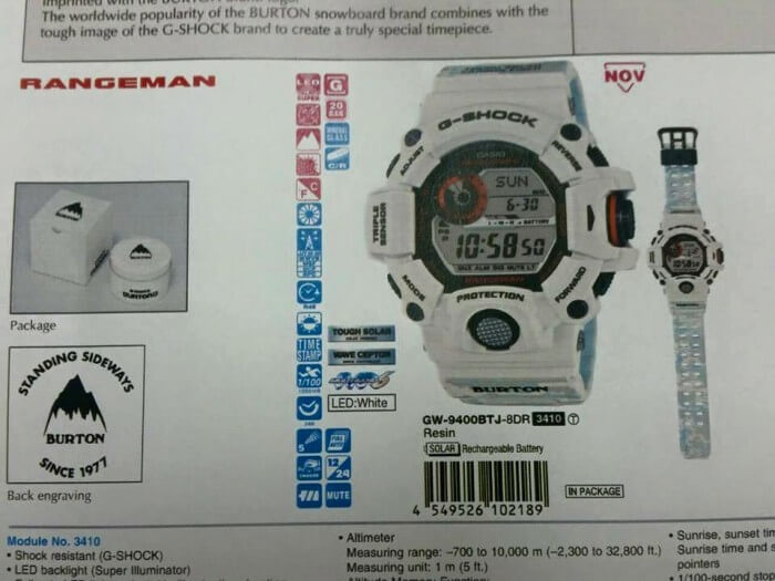 Burton x G-Shock White Rangeman