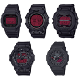 Black and Bold Red Series offers a unique tactical style with five affordable G-Shock watches