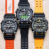 The G-Shock GA-900 has a heavy-duty industrial style with a decagonal bezel