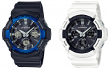 G-Shock GAW-100B & GAS-100B Black-Blue and White-Black