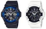 G-Shock GAW-100B & GAS-100B Black-Blue and White-Black