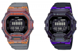 G-Shock G-SQUAD GBD-200SM: Skeleton bezel and band parts with orange and purple inner cases