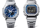 Full metal G-Shock GM-B2100AD-2A and GMW-B5000D-2 with blue dial and blue-accented face
