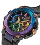 Limited edition G-Shock MTG-B3000DN-1A with Diffuse Nebula blue-purple gradation and rainbow dial