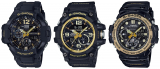 G-Shock GA-1100GB-1A, GG-1000GB-1A, GN-1000GB-1A: Black and Gold Master of G Twin Sensor Series