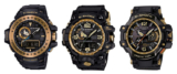 G-Shock Black and Gold Master of G Series: Gulfmaster, Mudmaster, Gravitymaster