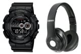 G-Shock GD100-1B with Bluetooth Headphones Set at Macy’s