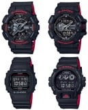G-Shock Black and Red Heritage Layered Band Series